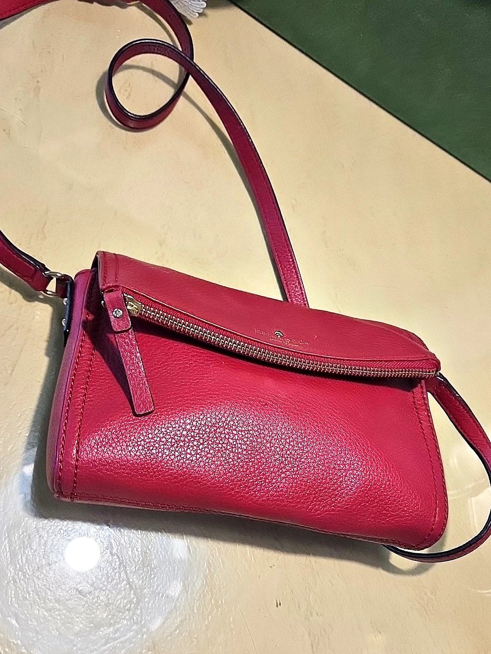 Kate Spade Red Leather-Look Crossbody Bag